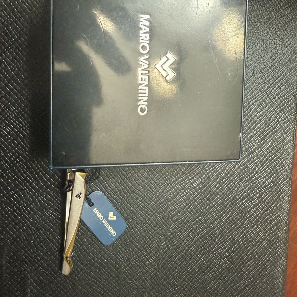 New Mario Valentino Gold and Silver Tie Clip